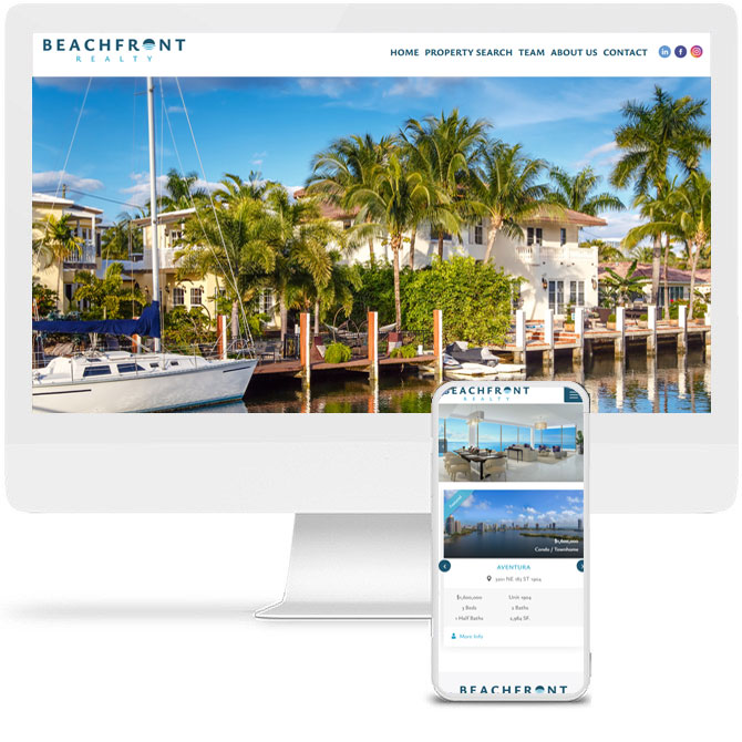 Beachfront Realty real estate website, Ultra-Premium tier example by RESI Online