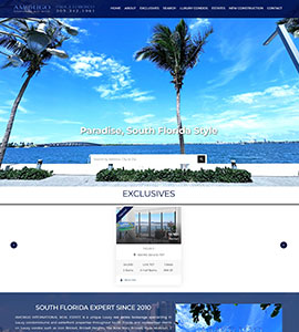 Amerigo International Real Estate real estate website, designed by RESI Online